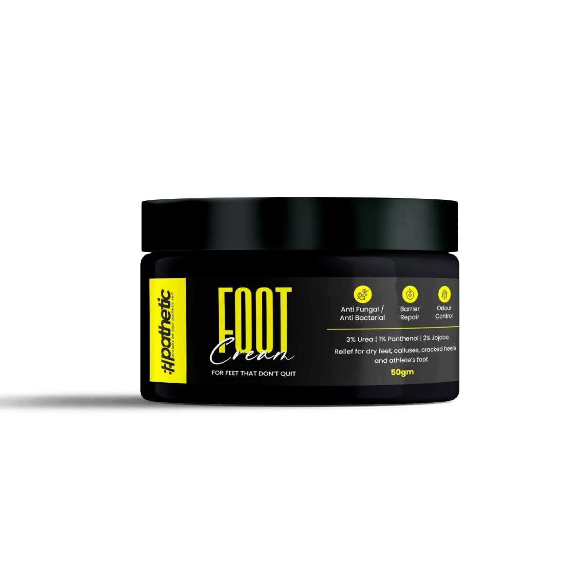 Pathetic Foot Cream for Dry & Rough Feet 50g | With Urea 3%, Salicylic Acid 1% & Lactic Acid | Moisturises, Smoothens & Helps Reduce Rough Skin | For Daily Foot Care